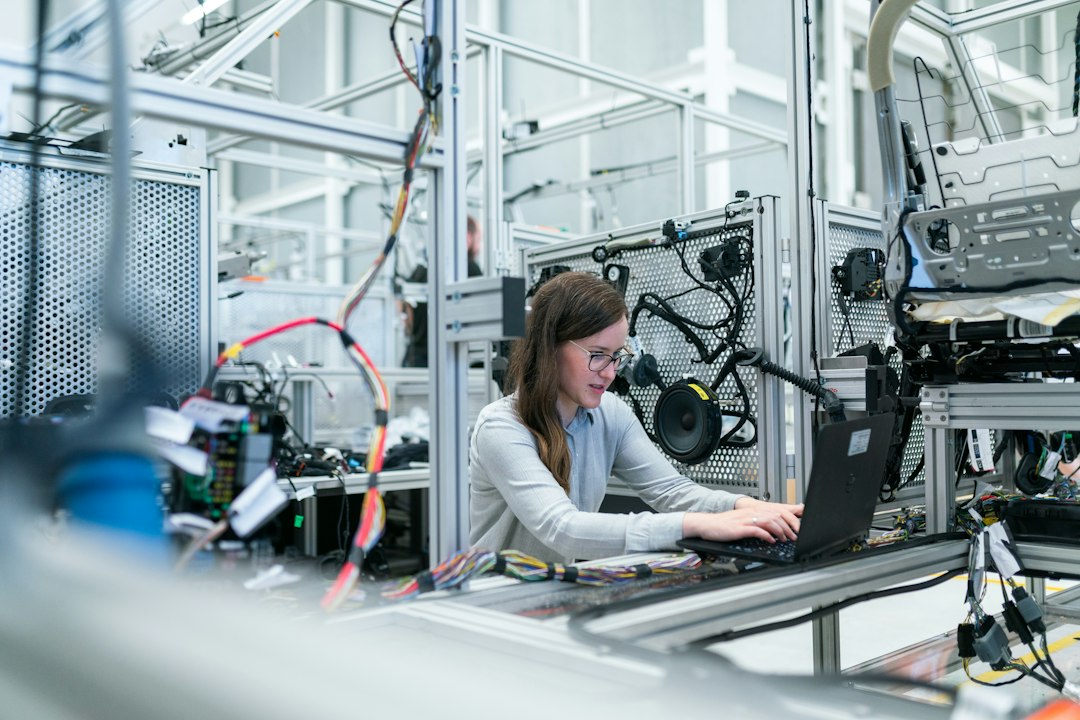Industrial engineer operating digital production control